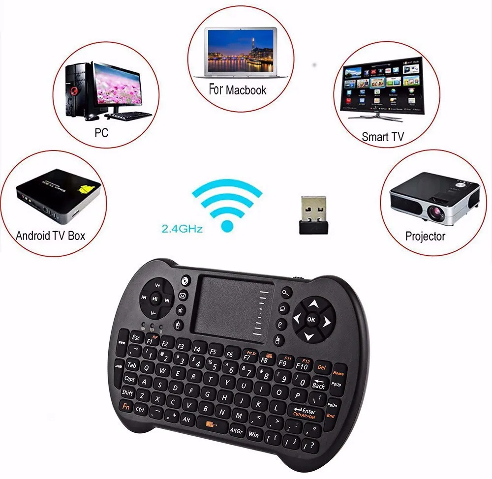 Беспроводная клавиатура QWERTY Mini 2 4 ГГц воздушная мышь комбо умный