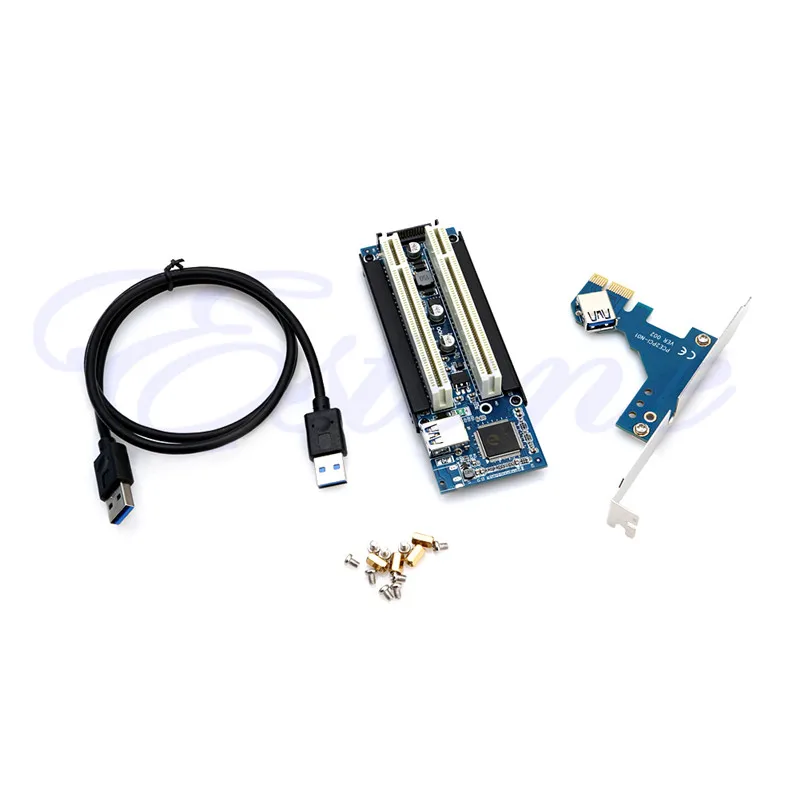 Высокое качество напряжения Регулируемый PCI-E расширитель для двойной PCI удлинительная карта адаптера+ кабель USB 3,0