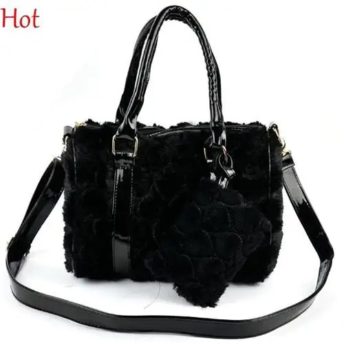 Дамы искусственного меха сумки в форме сердца узор роскошный сумочка женщины