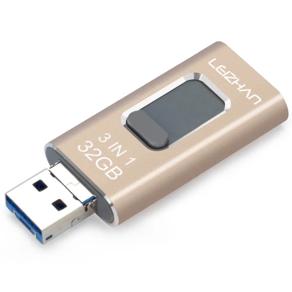 LEIZHAN 3 0 USB флэш накопитель 16GB для iPhone iPad lightning 64 Гб оперативной памяти 32 встроенной