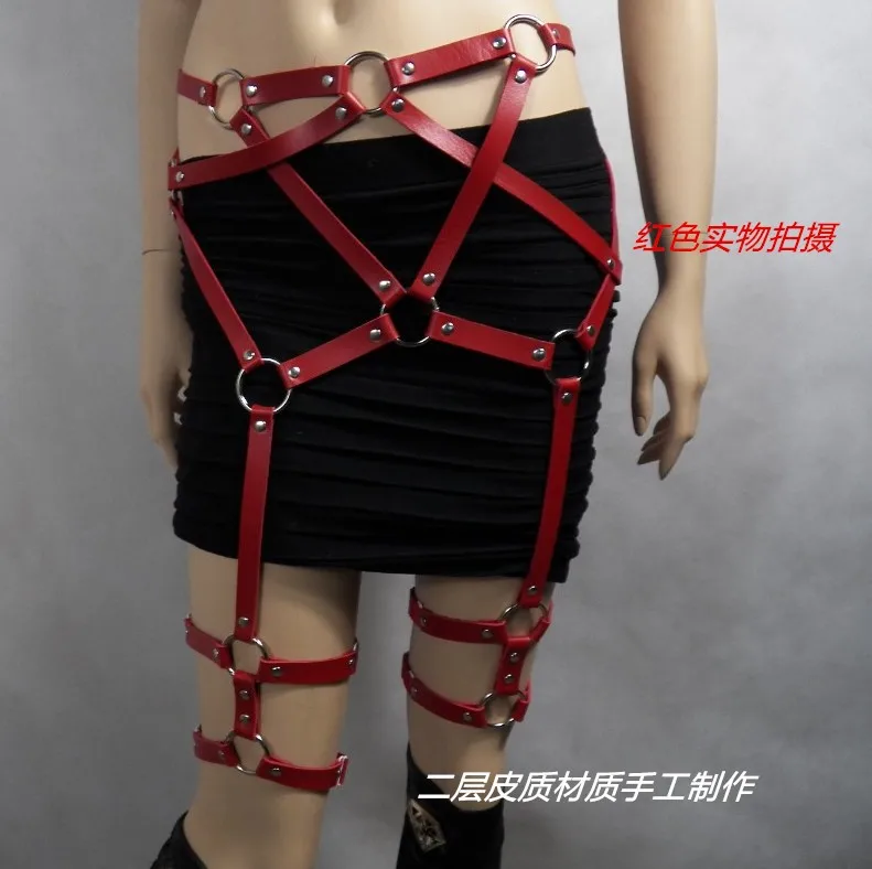 Darkness SM Erotic Costume Gothic Mature Sexy Cosplay Halterneck Choker Bandage Leather Harness Cage Bustier Corset Chest Belt | Аксессуары