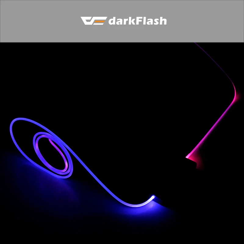 DarkFlash компьютерный коврик для мыши Проводная USB RGB разноцветная подсветка игровой коврик для мыши 300 мм* 800 мм Высококачественный нескользящий коврик для мыши для ноутбука