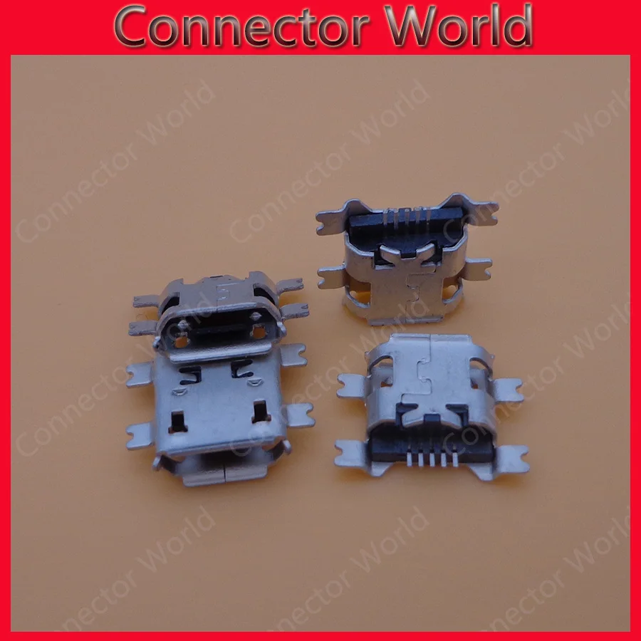 Высокое качество 100 шт. оптовая продажа Micro USB тип B гнездо 5Pin 4 ножки SMT SMD разъем для