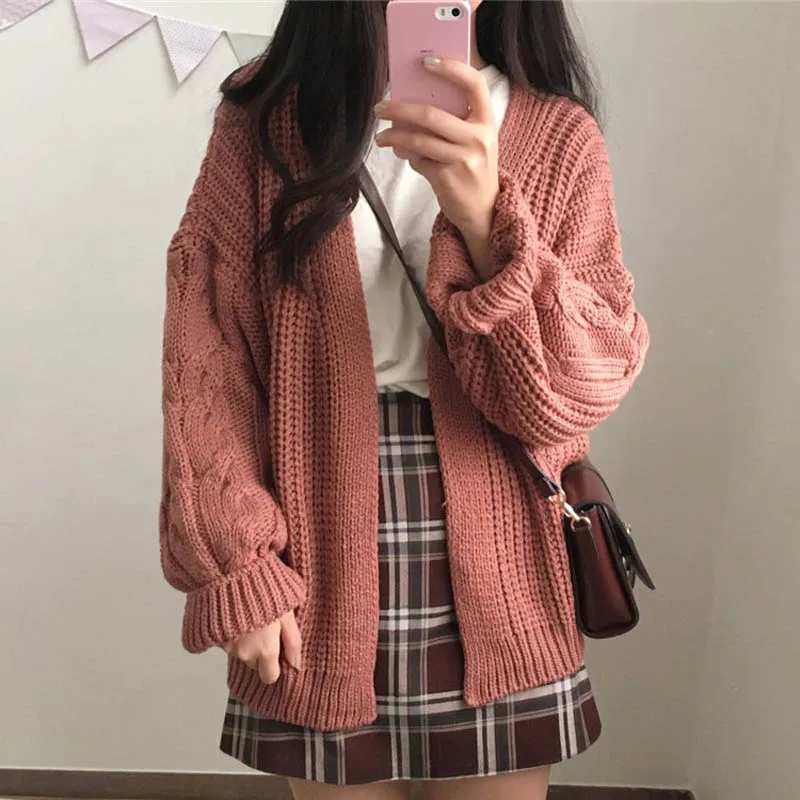 2018 Новый Для женщин модные зимние свитеры Chic бойфренда Стиль Винтаж Свитера