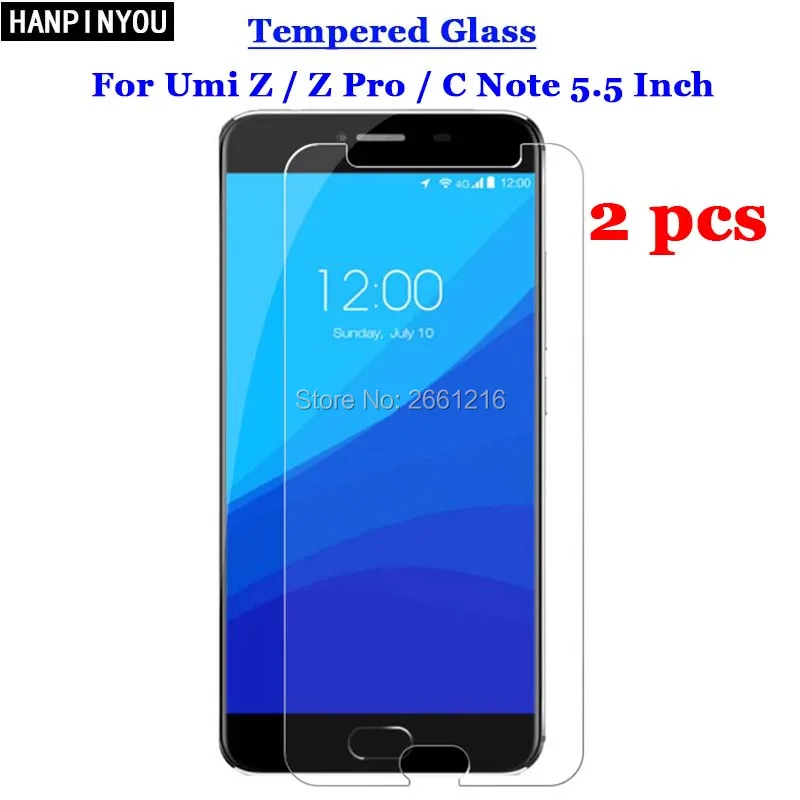 2 шт./лот для UMi Z Pro / C Note закаленное стекло 9H 2.5D Премиум Защитная пленка экрана UMIDIGI