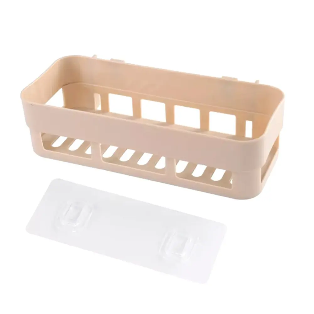 beige Полка Органайзер настенный Nailless душевой уголок для хранения в ванной, на кухне держатель стеллаж для выставки товаров магазина - Цвет: beige