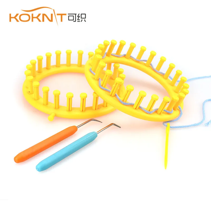 KOKNIT 14 см желтая классическая круглая Круглая Шапка для вязания, набор инструментов для самостоятельного вязания, разные цвета, вязаный ткацкий станок для женщин, подарок