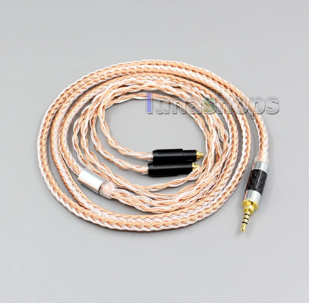 LN006231 3,5 мм 2,5 мм XLR сбалансированный 16 Core OCC серебро смешанные кабель для наушников для Shure SRH1540 SRH1840 SRH1440