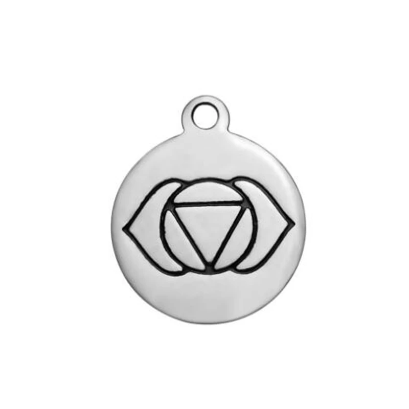 Нержавеющая сталь круглый Йога чакра Будда Подвески Подвеска Fit для Цепочки и
