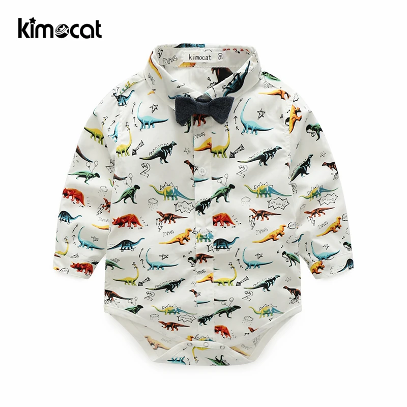 Весенне-осенняя одежда Kimocat для маленьких мальчиков рубашки с длинным рукавом