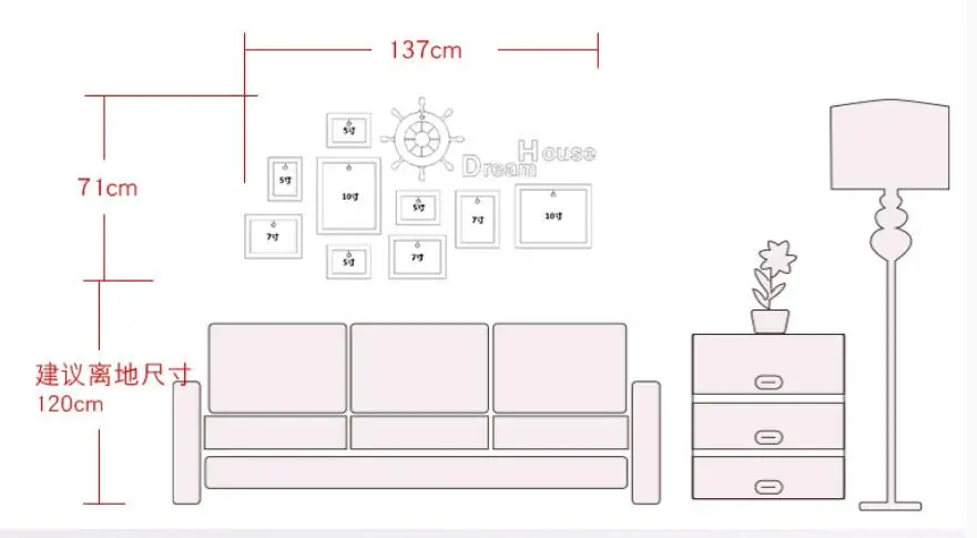 Деревянные рамки для фотографий в средиземноморском стиле 9 шт./компл. наборы