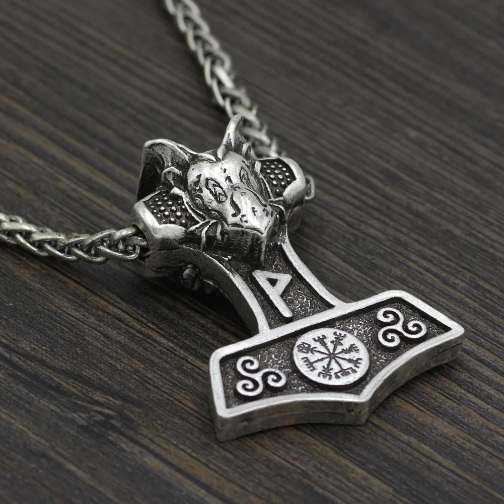 Мужской амулет Руна викингов Молот Тора Vegvisir Triskelion символ Одина кулон ожерелье с