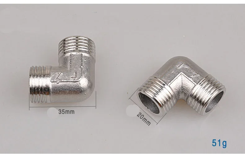 2 шт. 304 Нержавеющая сталь утолщение G1/2 &quotженский мужской L тип трубы газовые