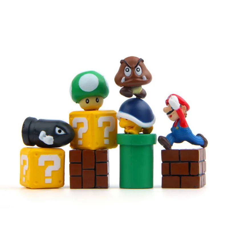 10 шт./лот Супер Марио Жаба пуля гриб Goomba фигурки Конструкторы вопрос стены