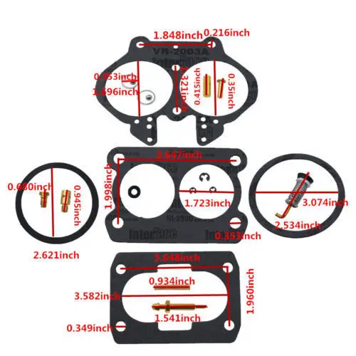 Комплект для восстановления карбюратора для Mercury Marine 3.0L 4.3L 5.0L 5.7L mercarb 2 BBL карбюратор 3302-804844002 1389-9562A1 1389-9563A1