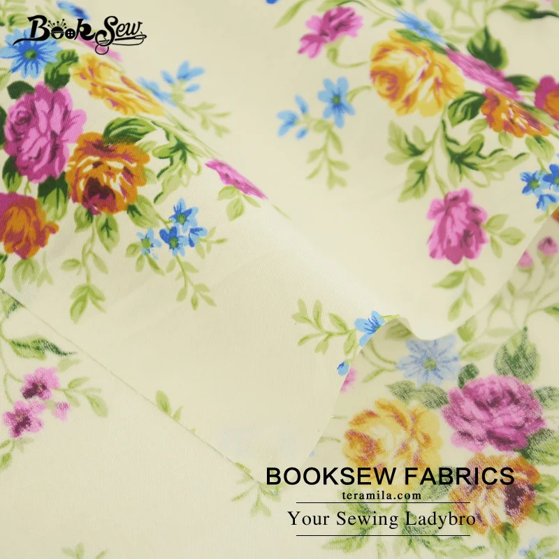 Booksew 100% Cotton Twill Fabric Printed Flower Design Sewing Material For Baby Bed Sheet Pillow Craft Patchwork Quilting Cloth | Дом и сад