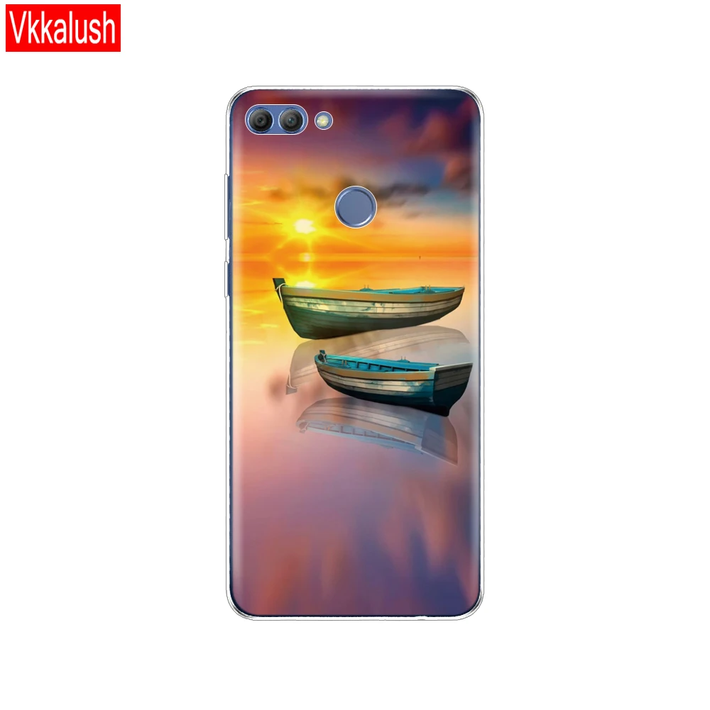 80177 Чехол для телефона huawei P smart Enjoy 7 S, мягкий силиконовый чехол из ТПУ 360, полностью защитный прозрачный чехол с принтом - Цвет: 80177