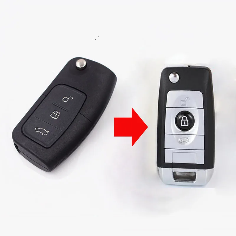 

3 Buttons Modified Flip Floding Remote Key Shell Case For Ford Mond Focus Fiesta EcoSport S-max Fob Key Cover (New Style)
