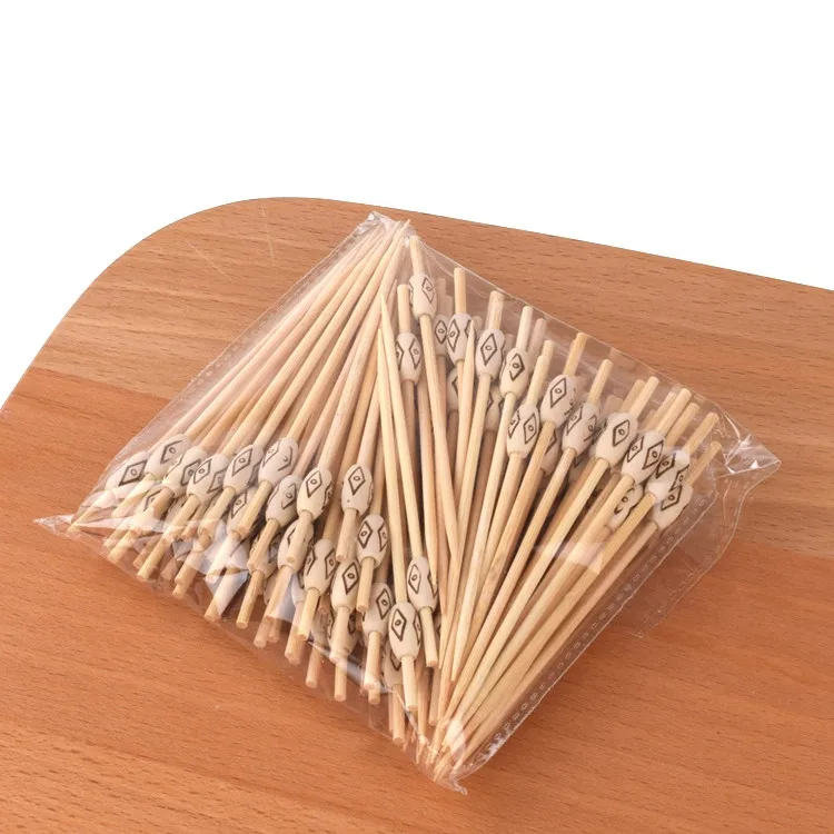 Wood beads 12cm 100 шт 12 см одноразовая посуда для вечеринки бамбуковые вилки свадебный Декор буфет фруктовые десерты палочки кекс коктейкоктейльные шпажки - Цвет: Wood beads 12cm