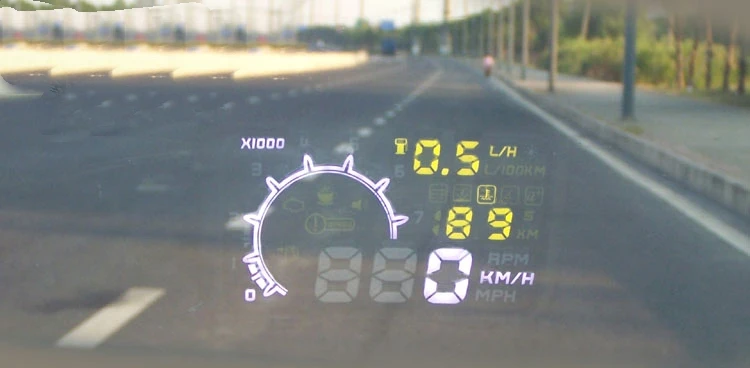 Прибытие автомобиля OBD вождение автомобиля компьютер автомобиль расход топлива/скорость/температура воды 3 цвета HUD Дисплей