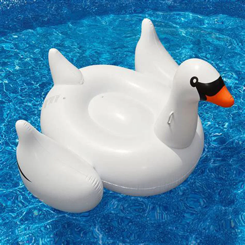 White Swan Надувной круг круг для плавания поплавок фламинго надувной надувной матрас Гигантский надувной фламинго 60 дюймов Единорог бассейн плавает плавательный круг водный матрас кровать для взрослых бассейн игрушки Вечерние - Цвет: White Swan