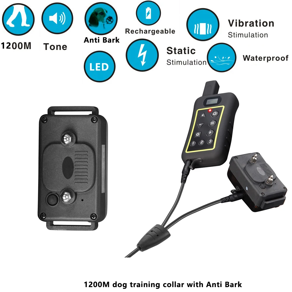 Dog Training Collar 2 in 1 PTS1200 Remote With Anti Bark Controller Device for Dogs |