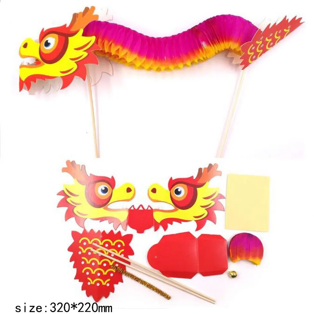 

Dragon Dance Children's Handmade Diy Material Package Kindergarten Mid Autumn Festival Puzzle Creative Material Bag