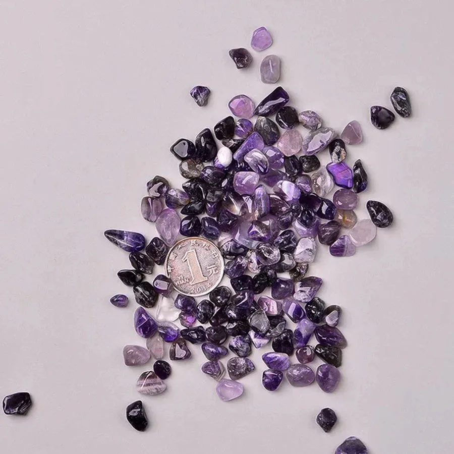 amethyst 50 г/пакет натуральный смешанный кварцевый камень каменный гравий натуральные барабанные камни, минералы для аквариума украшения сада - Цвет: amethyst