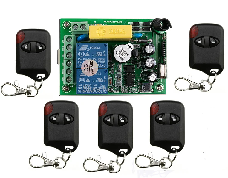 

AC220V 2CH 10A RF Wireless Remote Control Switch System 5* cat eye transmitter & 1 *receiver relay Receiver Smart Home Switch