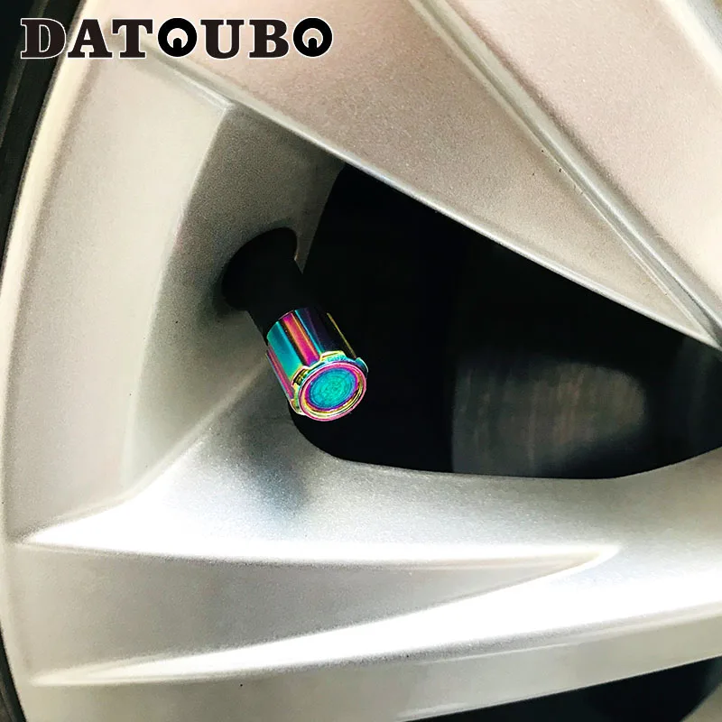 DATOUBO 16 шт. алюминиевые многонеоновые цветные хромированные колпачки для клапана, универсальные колпачки для автомобильных шин, стебли и колпачки для колес грузовика