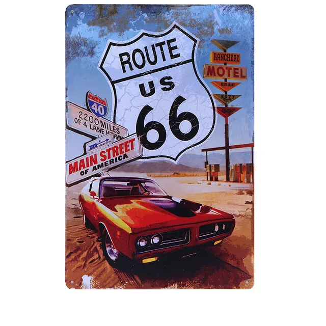 20*30 см Ретро US Route 66 металлическая жестяная вывеска плакат табличка для бара клуба