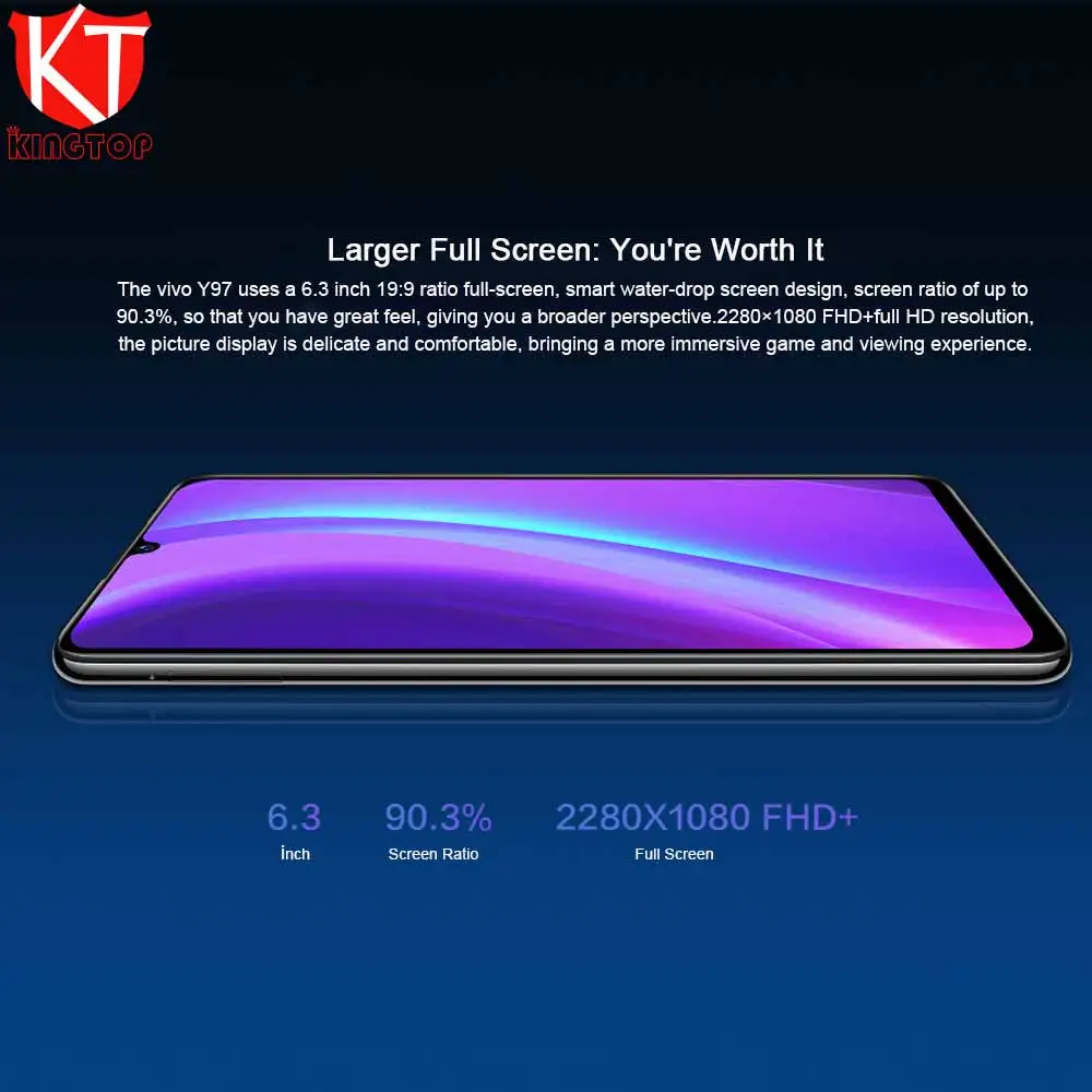 VIVO Y97 смартфон с 6 3 дюймовым дисплеем восьмиядерным процессором Helio P60 ОЗУ 4 Гб ПЗУ