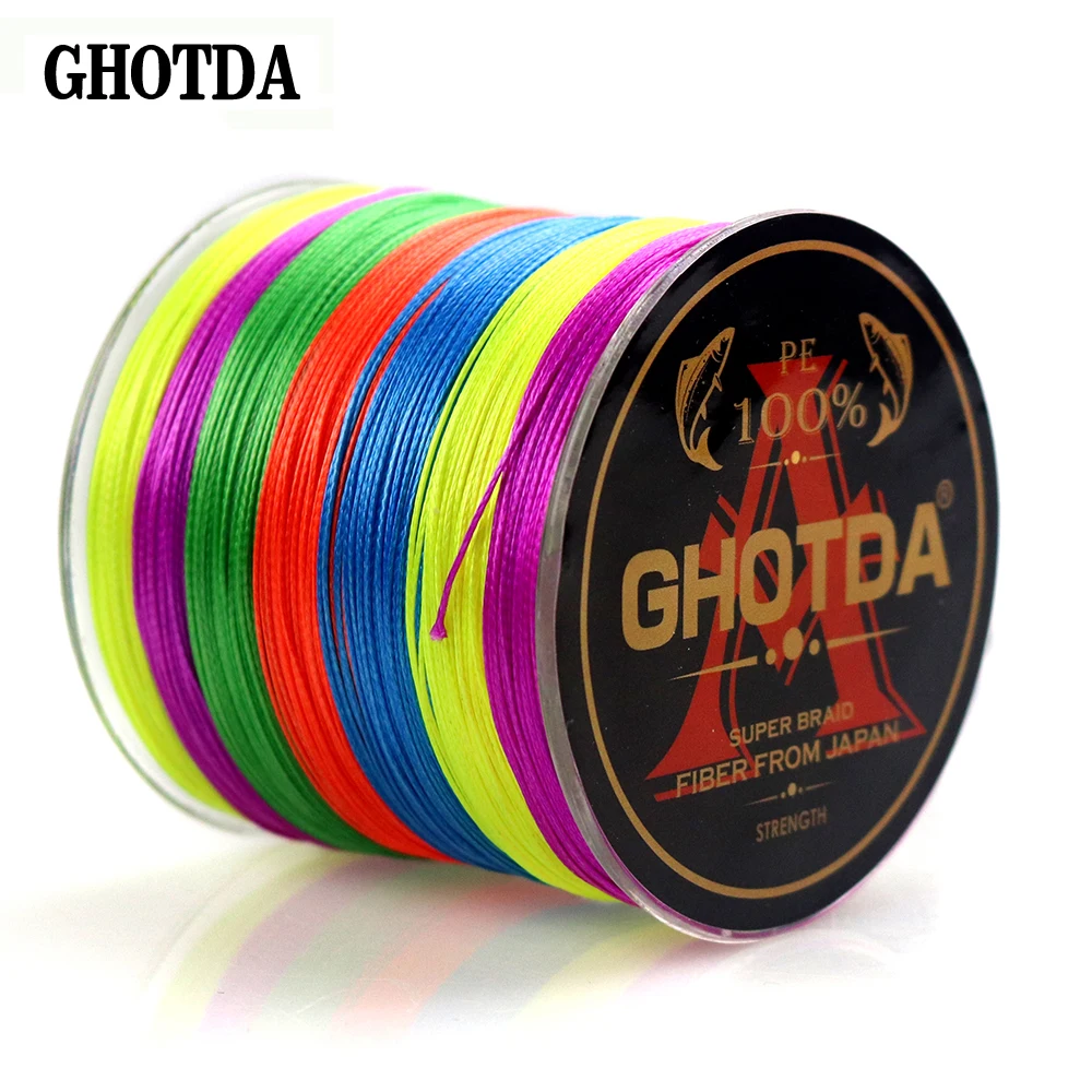 Плетеная полиэтиленовая рыболовная леска GHOTDA 500 м 8 жильный шнур для ловли карпа в
