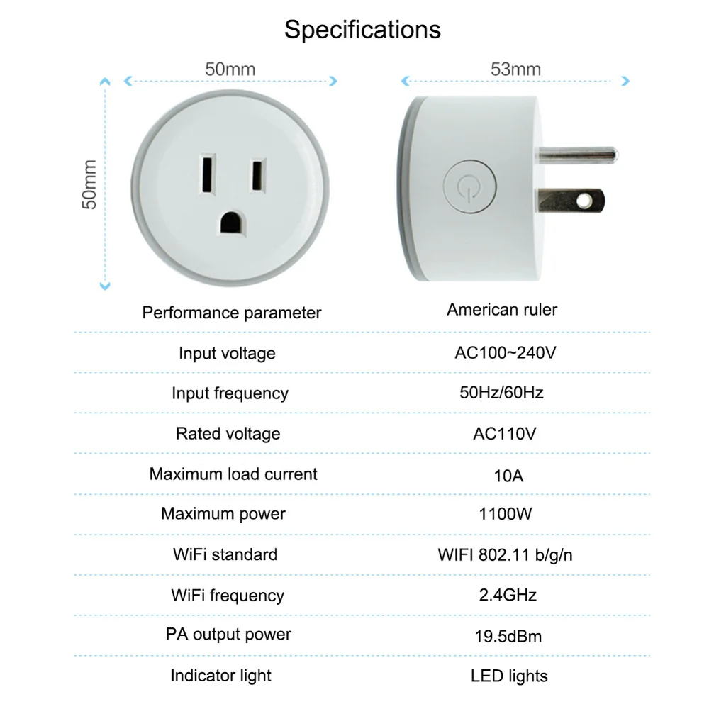 Wi Fi умная розетка с адаптером для розетки адаптер Amazon Alexa Echo Google Assistant Homekit Mini