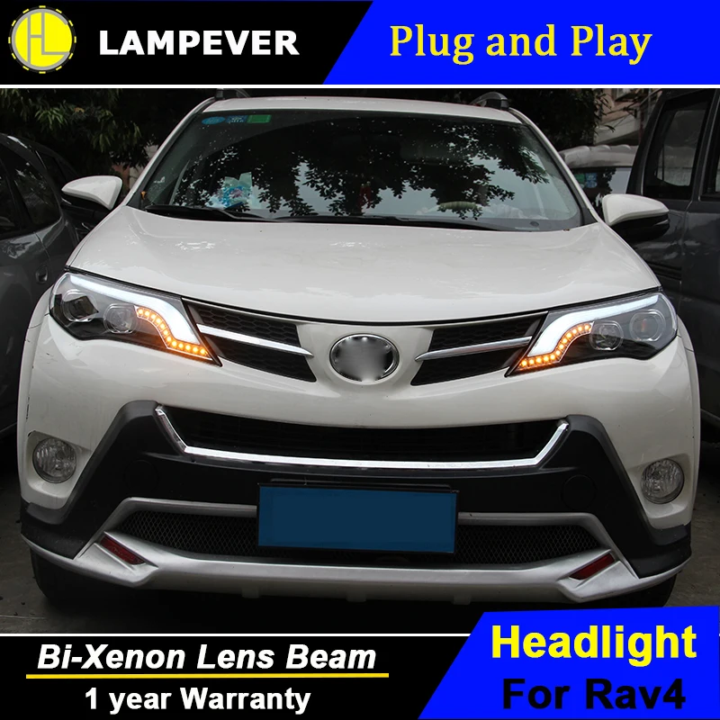 Lampever для TOYOTA RAV4 светодиодный головной светильник s 2013-15 налобный фонарь бар DRL