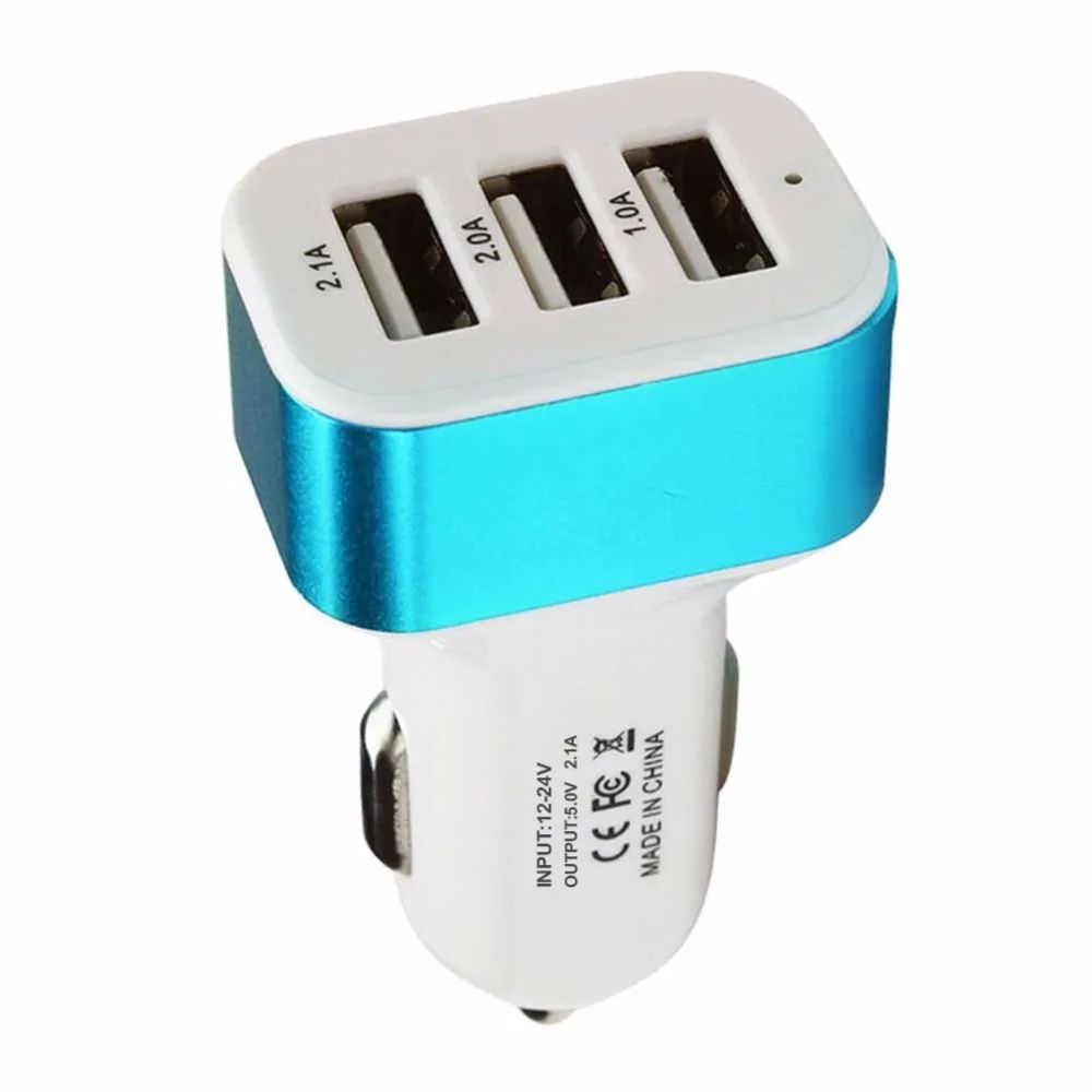 Новый универсальный тройной USB Автомобильное зарядное устройство адаптер гнездо