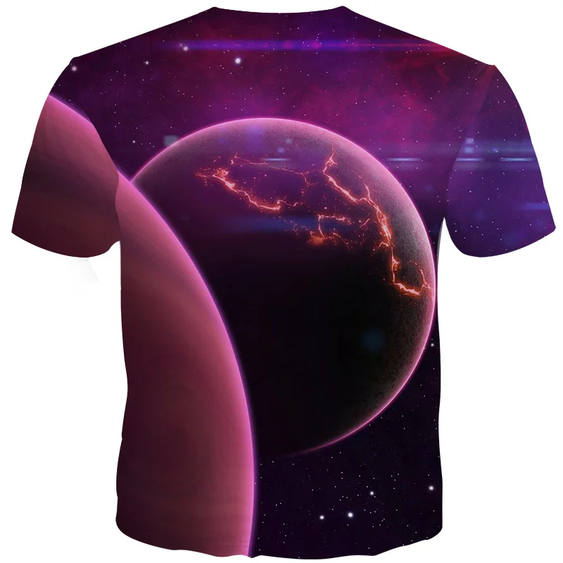 

YOUTHUP 2020 Harajuku T Shirt Men Red Planet Galaxy Printed 3d T shirts Casual Summer Tees Men Cool Tops Streetwear Plus Size