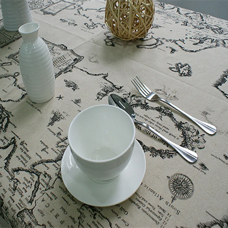 2016 скатерть из льняной ткани с напечатанной картой черная блестками Toalha De Mesa Manteles