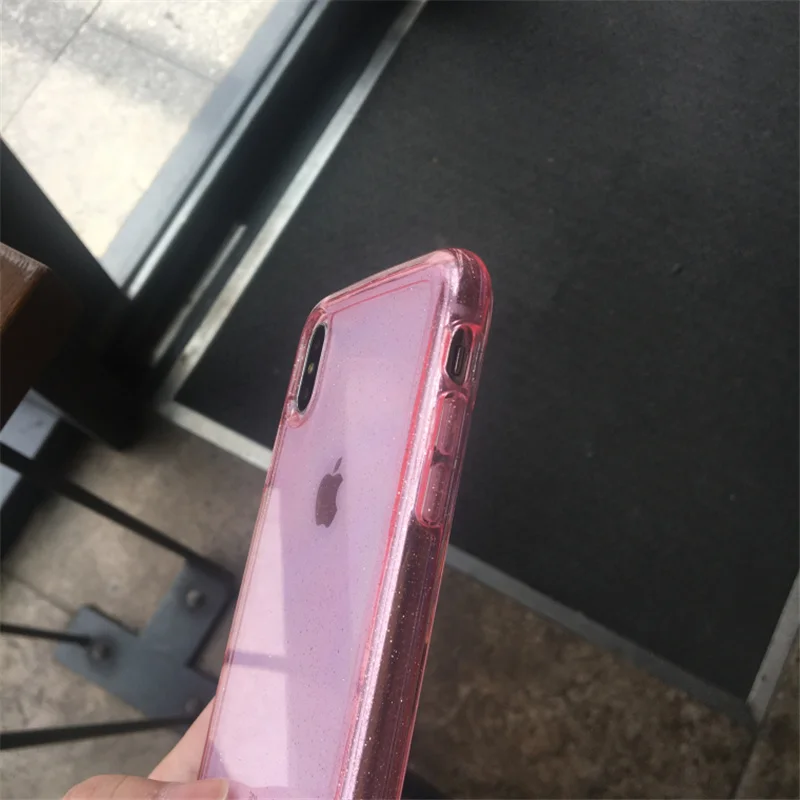 Bling glitter Transparent armor Case for iphone 11 14 14pro 13 Pro 12 Pro Max X XR XS Max hard PC cover Protective shell