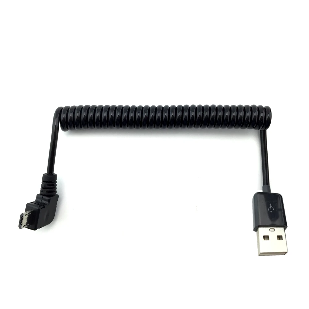 Micro usb штекер 90 градусов прямоугольный к пружинный выдвижной Эластичный кабель