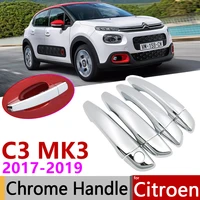 for citroen c3 mk3 20172019 luxurious chrome exterior door handle cover car accessories stickers trim set 2018