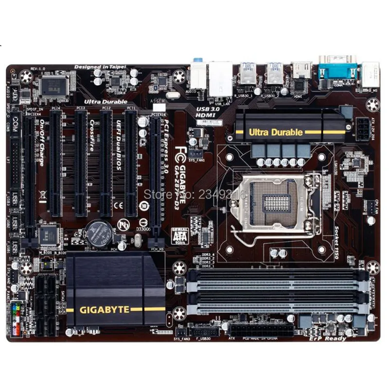 Для Gigabyte GA-Z87P-D3 оригинальная б/у рабочего стола материнской платы Z87P-D3 Z87 LGA 1150 i3 i5 i7 DDR3 32G блок питания ATX