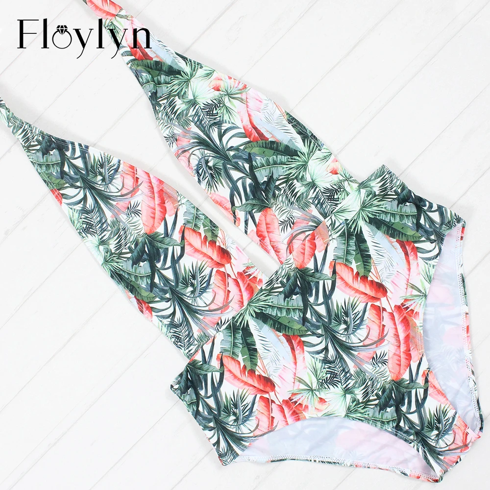 Floylyn 2018 сексуальный цветочный цельный купальный костюм женская одежда для