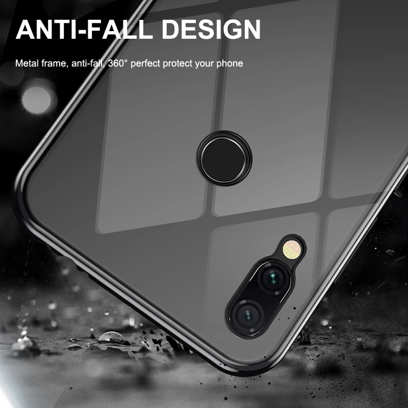 Xiaomi Redmi Note 7 Чехол Магнитный чехол для Xiomi Pro Note7 металлическая рамка + закаленное