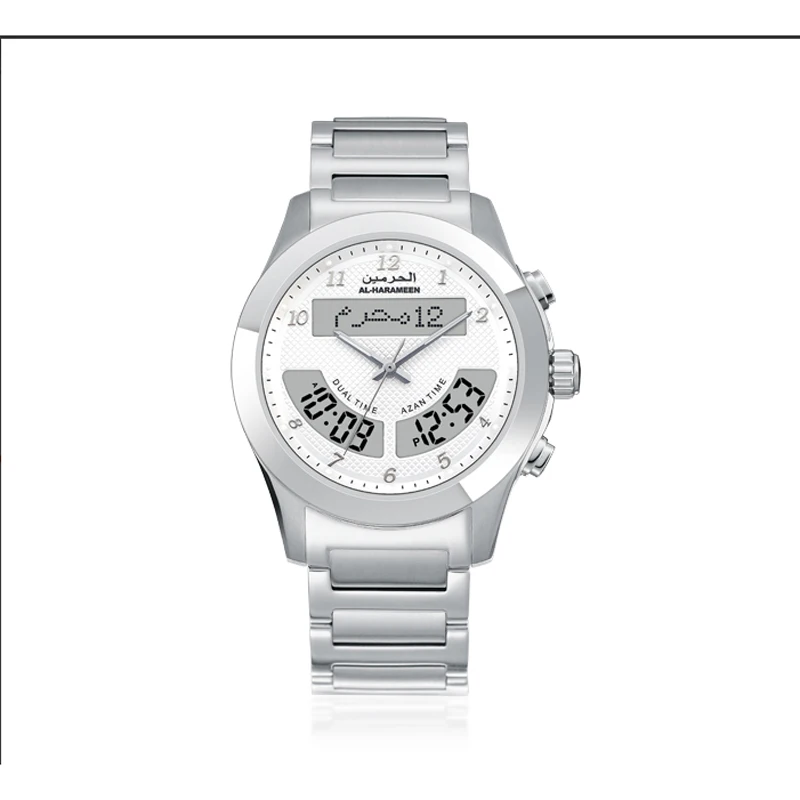 Часы azan prayer athan watch 6100 Dual Time(аналоговый цифровой) хиджри и григорианский календарь водонепроницаемые(водонепроницаемые