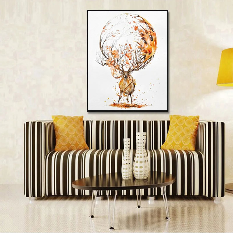 Moose Nordic mythology hand-painted watercolor modern european-style home | Дом и сад