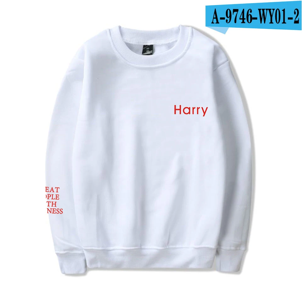 VAGROVSY Harry Styles пуловеры для женщин и мужчин Гарри обрабатывать людей с добротой письмо толстовки популярные хип-хоп толстовки - Цвет: white