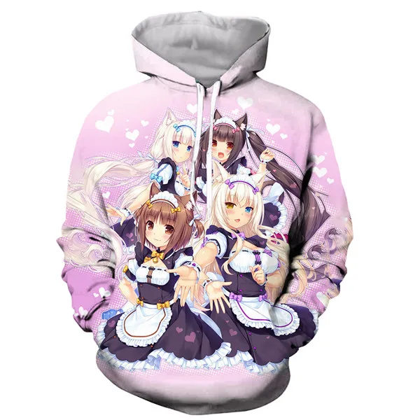 Аниме Nekopara Chocola ваниль 3D печатных мужчин и женщин толстовка модная графическая Толстовка Повседневная Уличная пуловер Толстовка - Цвет: 6