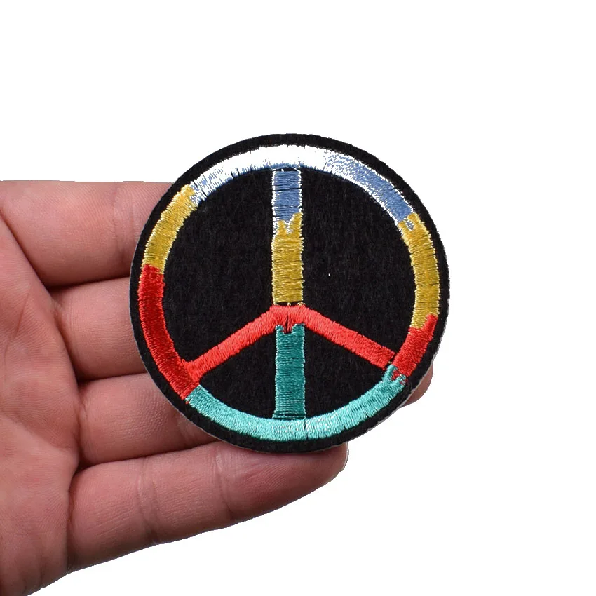 2 шт мир хиппи ретро Бохо Железный на вышитой нашивке для ткани мультфильм значок