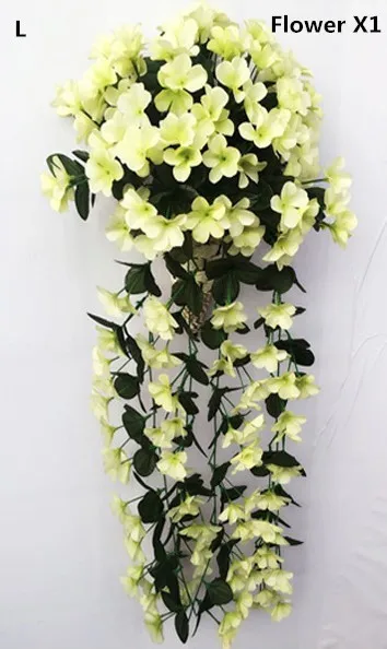 White L Красочные искусственные шелковые фиолетовые плюща Висячие Цветы для гирлянды настенные Висячие растения Свадебная вечеринка домашний сад балкон украшения - Цвет: White L